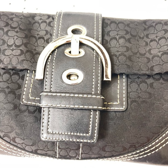 Vintage Coach Soho Black Signature C Pattern Canvas Y2K Hobo Bag F05Q-3628 - Picture 9 of 11